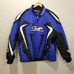 Coldwave Jacket Mens XL Blue Black Snowmobile Winter Coat Fire Jacket 1478 SNO